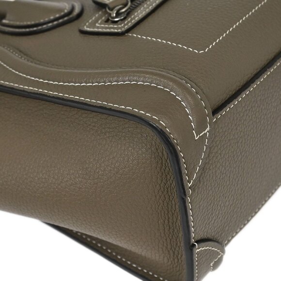 Celine Brown Leather Nano Luggage Tote Handbag S-AT-4116 S-BG-4146 116040 - Picture 3 of 10